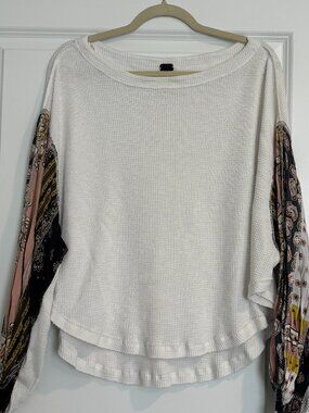 Free People - We The Free -Ivory Boho  Knit Top size XS